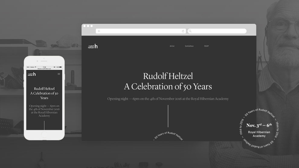 50 Years of Rudolf Heltzel Exhibition Website old thumb by Freelance Graphic Designer Colm McCarthy