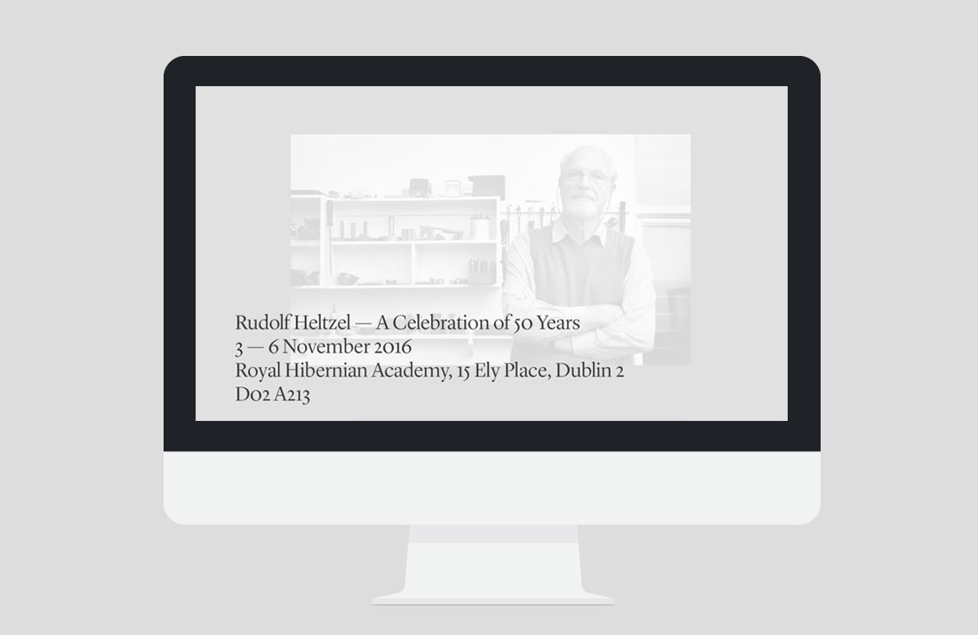 50 Years of Rudolf Heltzel Exhibition Website icon interaction by Freelance Graphic Designer Colm McCarthy