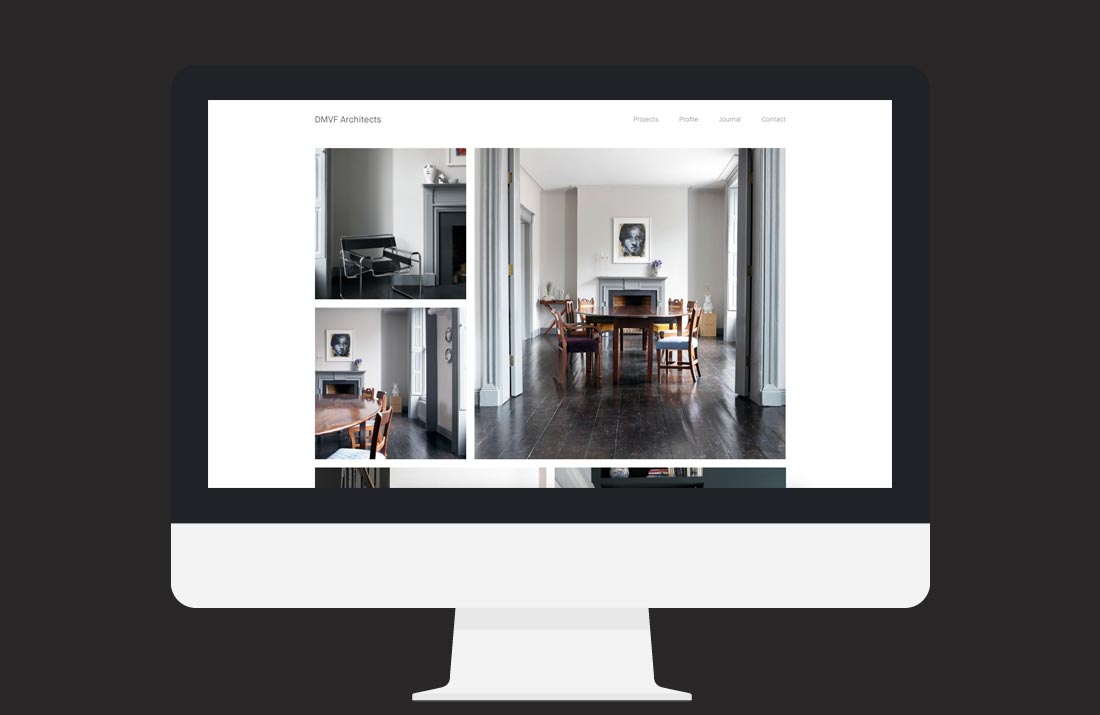 DMVF Architects Website: Project image gallery design by Freelance Graphic Designer Colm McCarthy